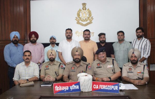ਫਿਰੋਜ਼ਪੁਰ ਪੁਲਿਸ ਵੱਲੋਂ ਵੱਡੀ ਕਾਰਵਾਈ: 2.020 ਕਿਲੋਗ੍ਰਾਮ ਹੈਰੋਇਨ ਬਰਾਮਦ, ਦੋ ਨਸ਼ਾ ਤਸਕਰ ਗ੍ਰਿਫਤਾਰ