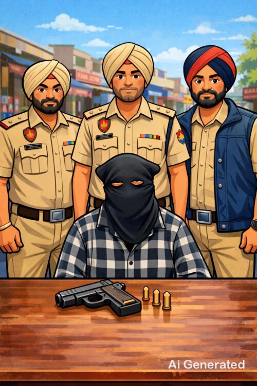 ਫਿਰੋਜ਼ਪੁਰ ਦੇ ਕਿਲੇ ਵਾਲਾ ਚੌਕ ਵਿਖੇ ਨਾਜਾਇਜ਼ ਪਿਸਤੌਲ ਸਮੇਤ ਇਕ ਵਿਅਕਤੀ ਕਾਬੂ 