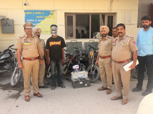 ਫਿਰੋਜ਼ਪੁਰ ‘ਚ ਵੱਡੀ ਕਾਰਵਾਈ: ਚੋਰ ਗਿਰਫਤਾਰ, 11 ਮੋਟਰਸਾਈਕਲ ਤੇ 8 ਮੋਬਾਇਲ ਬਰਾਮਦ