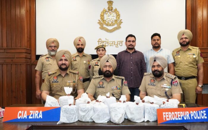 ਫਿਰੋਜ਼ਪੁਰ ਪੁਲਿਸ ਦੀ ਵੱਡੀ ਕਾਰਵਾਈ, 7 ਕਿਲੋ ਤੋਂ ਵੱਧ ਹੈਰੋਇਨ ਬਰਾਮਦ