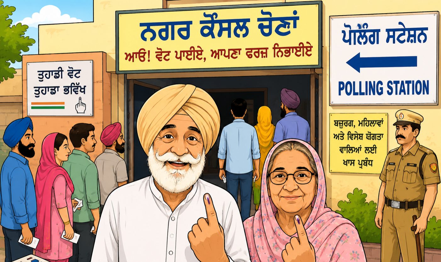 ਫਿਰੋਜ਼ਪੁਰ ਵਿੱਚ ਨਗਰ ਕੌਂਸਲ ਚੋਣਾਂ ਲਈ ਵੋਟਿੰਗ ਜਾਰੀ, ਸਵੇਰ ਤੋਂ ਹੀ ਵੋਟਰਾਂ ਵਿੱਚ ਭਾਰੀ ਉਤਸ਼ਾਹ
